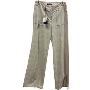 Mind Bridge Striped Patch Pocket Wide Leg Imported Trousers Pants 55 US Size 4